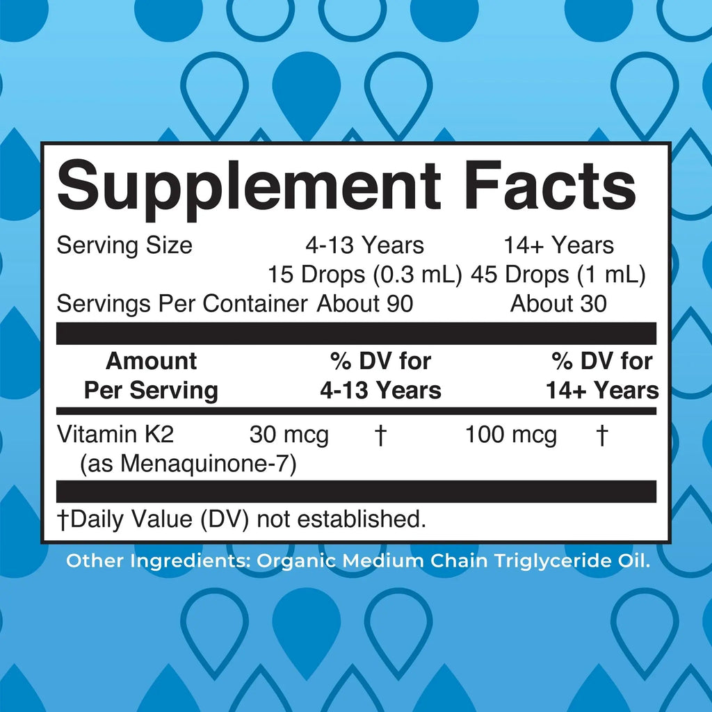 MaryRuth’s USDA Organic Vitamin K2 MK7 Liquid Drops for Adults & Kids | Sourced from Natto | Menaquinone- 7 | Vegan K2 Vitamin for Bone Health & Calcium Absorption | 1oz | Up to 90 Servings - TrustMedUSA