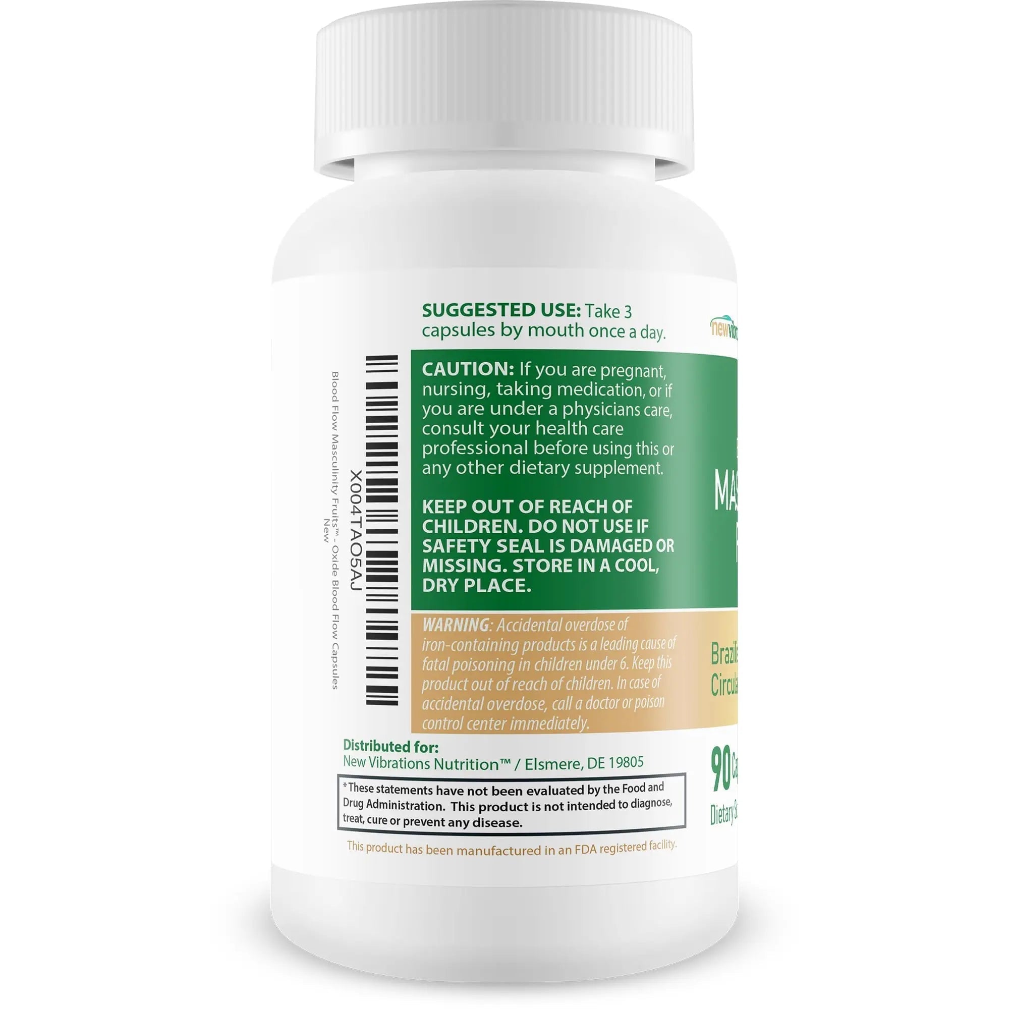 Masculinity Fruits for Bloodflow - Our Best Brazilian Blood Circulation Supplements for Men - Boost Blood Flow Circulation Supplement - Cayenne Pepper Pills Gingko Biloba Blood Flow Vitamins for Men - TrustMedUSA