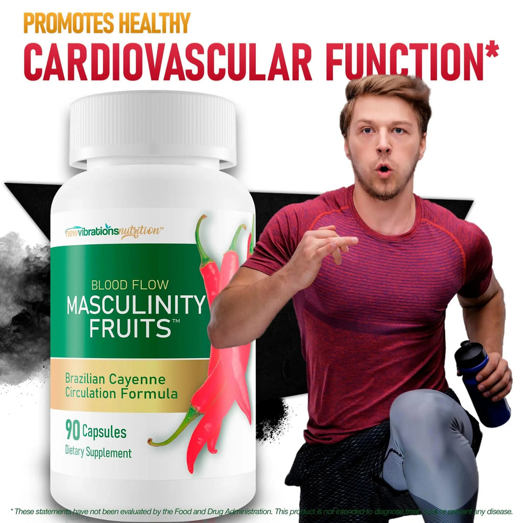 Masculinity Fruits for Bloodflow - Our Best Brazilian Blood Circulation Supplements for Men - Boost Blood Flow Circulation Supplement - Cayenne Pepper Pills Gingko Biloba Blood Flow Vitamins for Men - TrustMedUSA