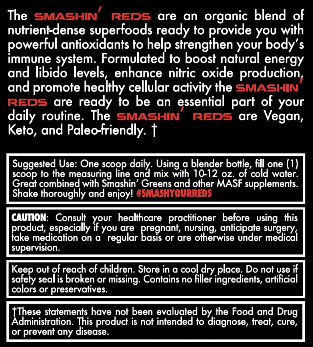 MASF Smashin' Reds Organic Superfood Supplements - 15 Servings - NSF Sport, Super Reds for Digestive Health, Energy, Endurance, Beet Root, Maca, Turmeric, Ginger, Acai, Nitric Oxide Production - TrustMedUSA