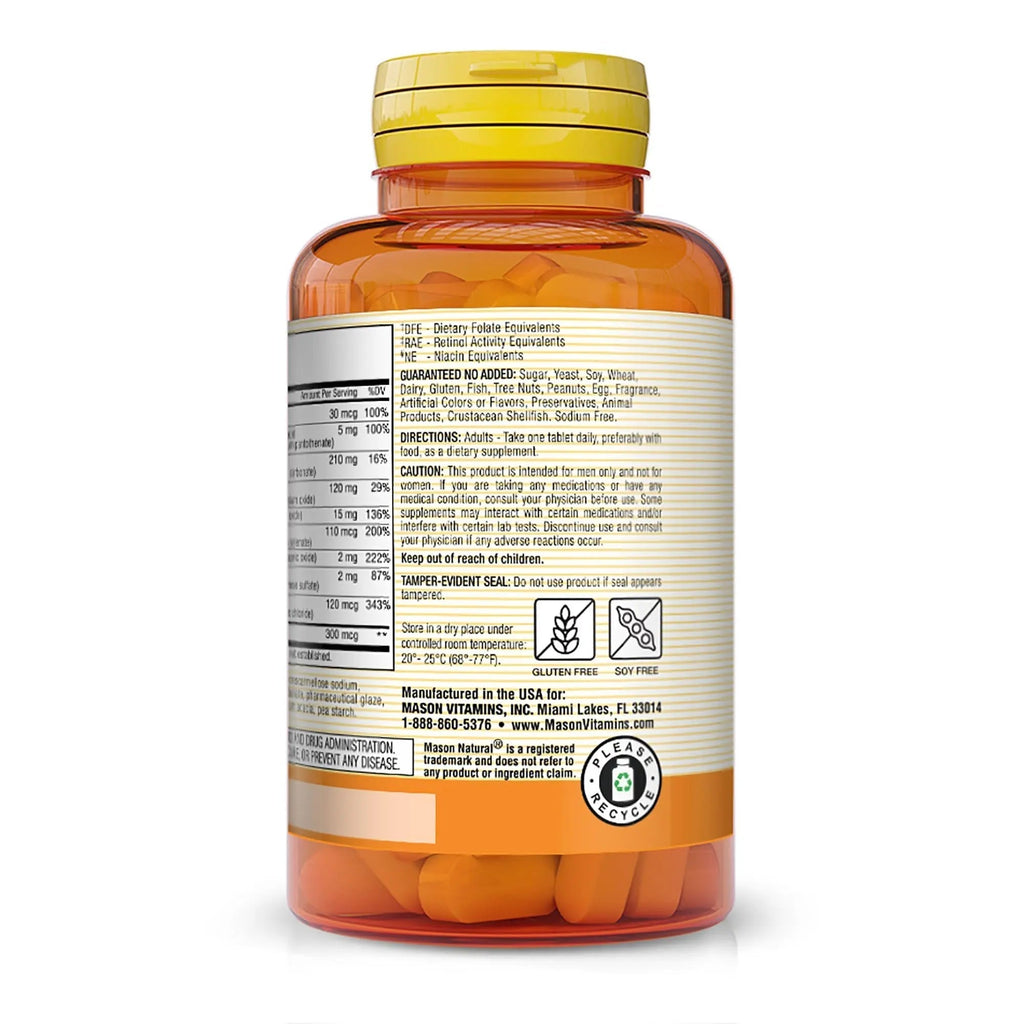 MASON NATURAL, Mens Daily Formula Equivalent to One a Day Mens Brand Tablets - 100 ea - TrustMedUSA