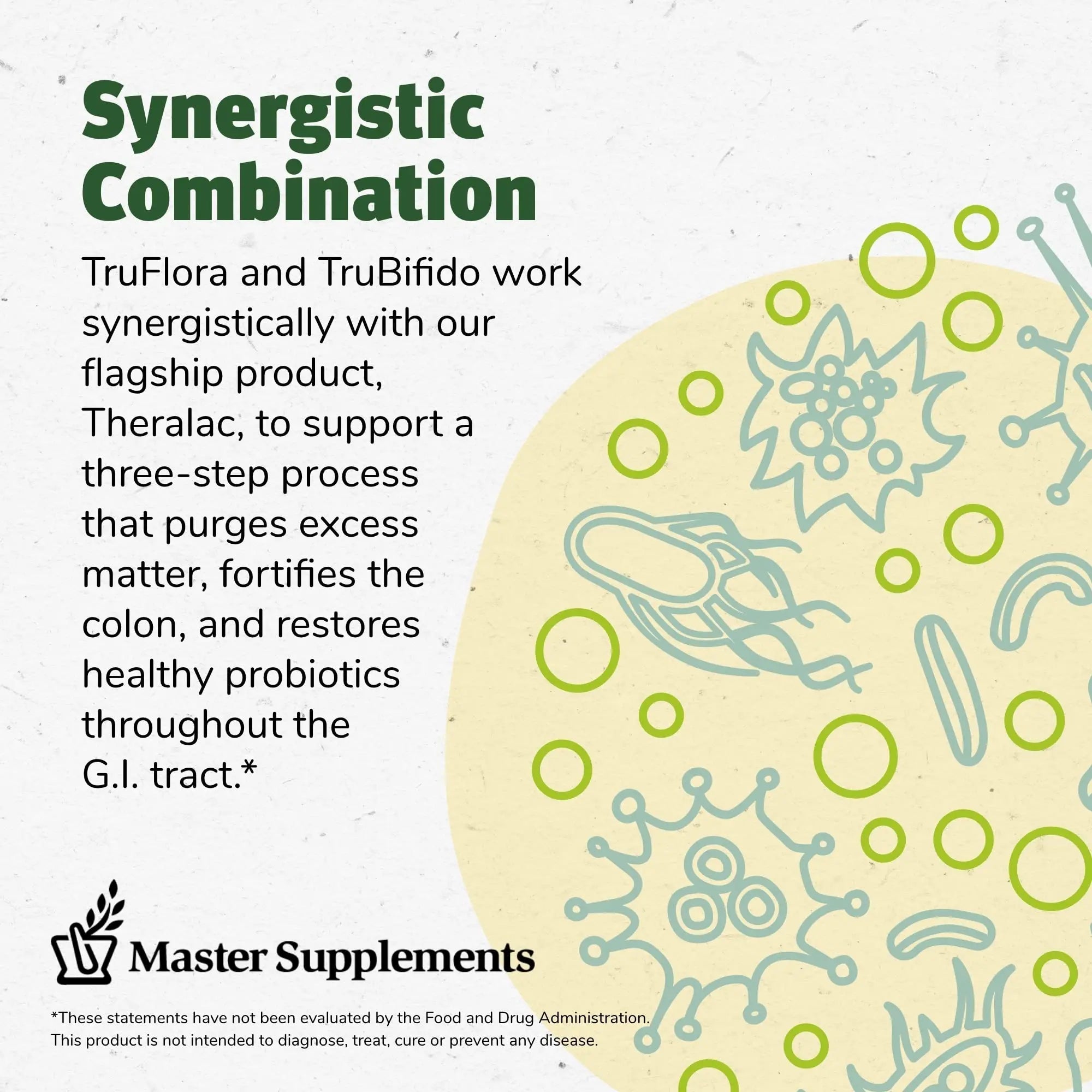 Master Supplements 30-Day Probiotic Gut Reset - Includes Theralac (30 ct.), TruBifido (30 ct.) & TruFlora (30 ct.) - Supports Optimal Gut Health - Gluten Free - TrustMedUSA