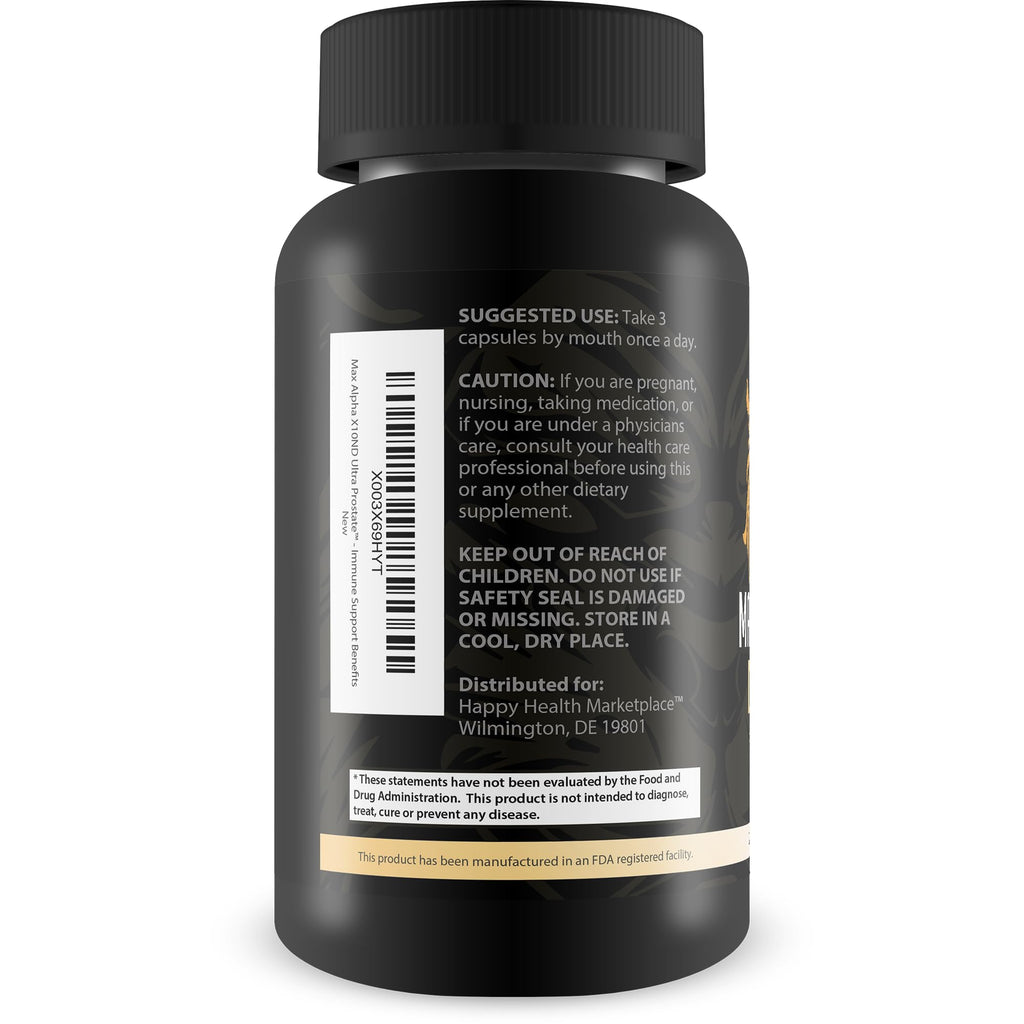 Max Alpha X10ND Ultra Prostate - T Prostate Support for Men - Promote Energy & Endurance - Blood Flow Support for Prostate Health with Vitamin D, Ginseng, Green Tea, & Zinc - Immune Support Benefits - TrustMedUSA