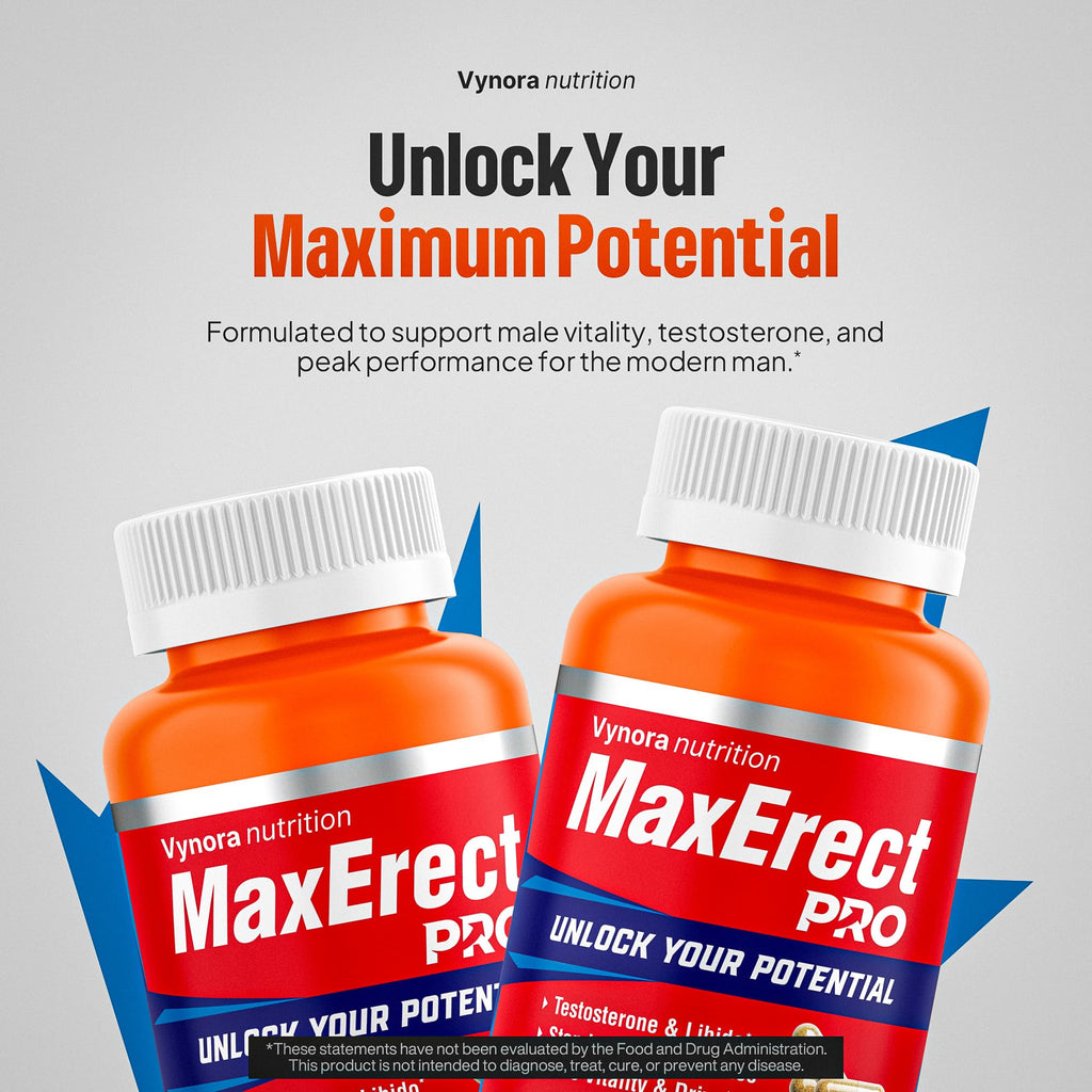 Max Erect PRO Male Enhancing Supplement Pills - Helps Promote Fast Acting Blood Flow for Men - Support Libido, Drive, Size, Performance, Growth, Testosterone, Energy, Stamina, Confidence - 30 Servings - TrustMedUSA