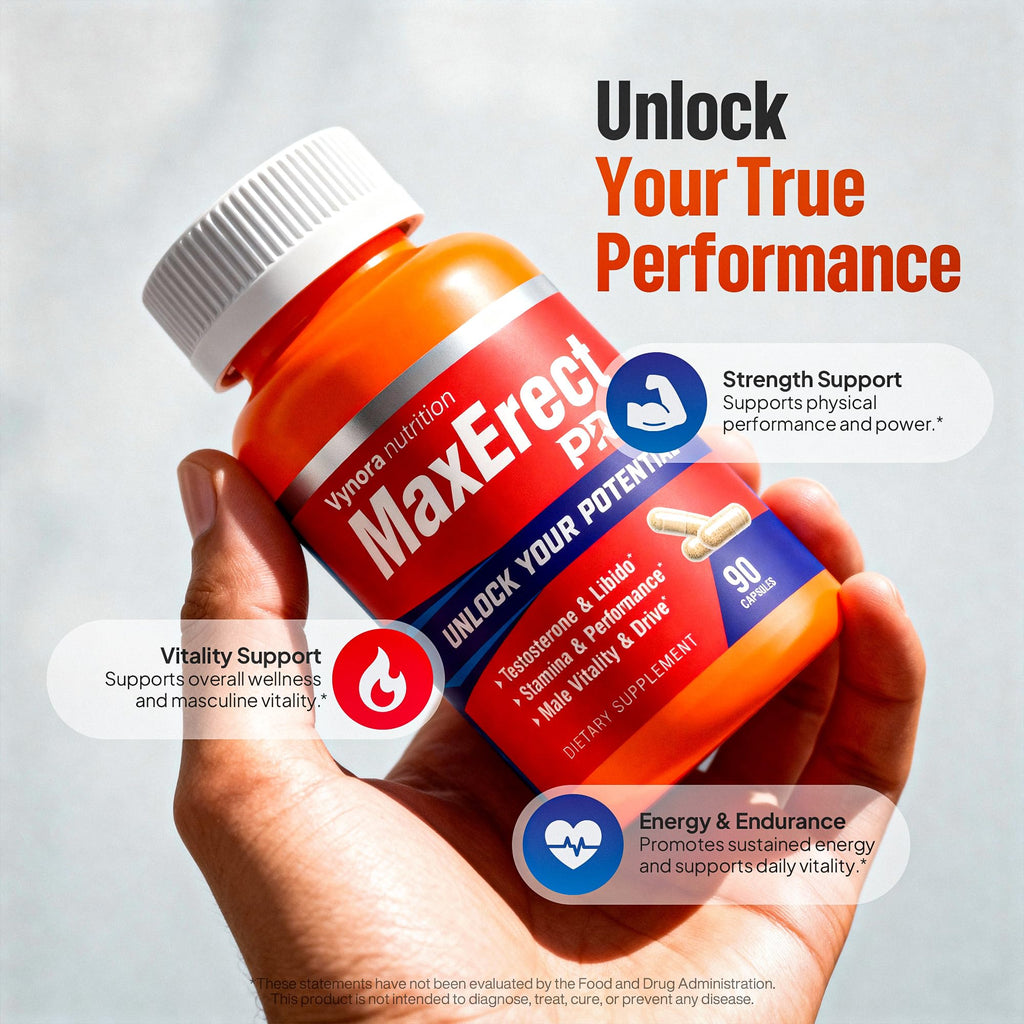 Max Erect PRO Male Enhancing Supplement Pills - Helps Promote Fast Acting Blood Flow for Men - Support Libido, Drive, Size, Performance, Growth, Testosterone, Energy, Stamina, Confidence - 30 Servings - TrustMedUSA