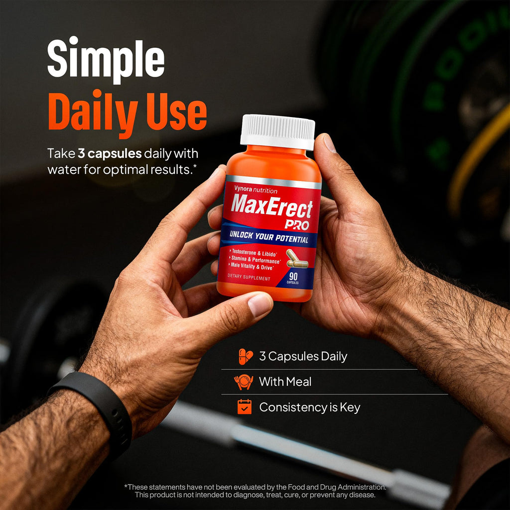 Max Erect PRO Male Enhancing Supplement Pills - Helps Promote Fast Acting Blood Flow for Men - Support Libido, Drive, Size, Performance, Growth, Testosterone, Energy, Stamina, Confidence - 30 Servings - TrustMedUSA
