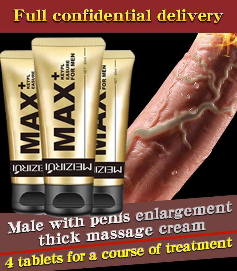 Max+ Extra Large Strength Enlargement Growth Gel for Man – Men's Power Massage Enlarger Cream with Natural Oil for Increase Size, Huge Thickness, Strength and Prolonged Performance (1) - TrustMedUSA