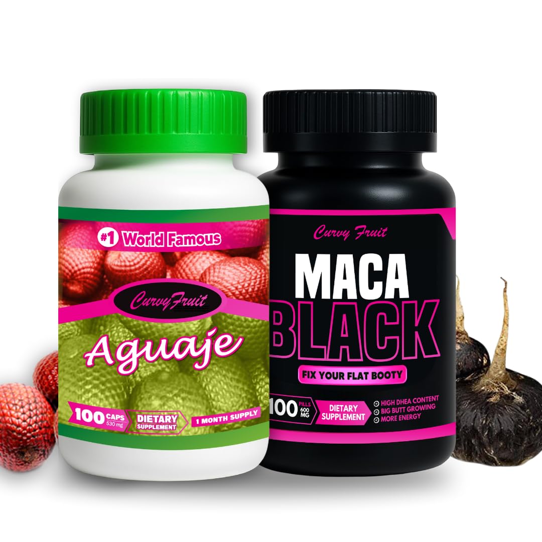 Maximum Booty Growth – Aguaje + Black Maca Pills for Women – Glute Volume Enhancer - Black Curvy Pack - TrustMedUSA