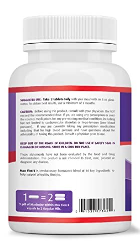 Maximum Slim Max Flex-3 Pain Relief Formula with Green Lipped Mussel - 60 Count - TrustMedUSA