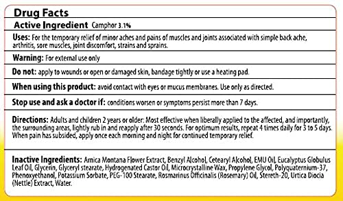 MaxRelief Arnica Montana Pain Cream - Advanced Formula for Deep Relief - Soothe Knee, Joint & Muscle Pain - Reduce Swelling, Joint Inflammation Fibromyalgia & Plantar Fasciitis Relief - Emu Oil 2oz - TrustMedUSA