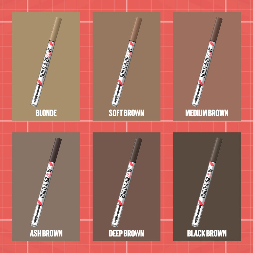 Maybelline Build-A-Brow 2-in-1 Brow Pen and Sealing Eyebrow Gel, Eyebrow Makeup for Real-Looking, Fuller Brows, Black Brown, 1 Count - TrustMedUSA