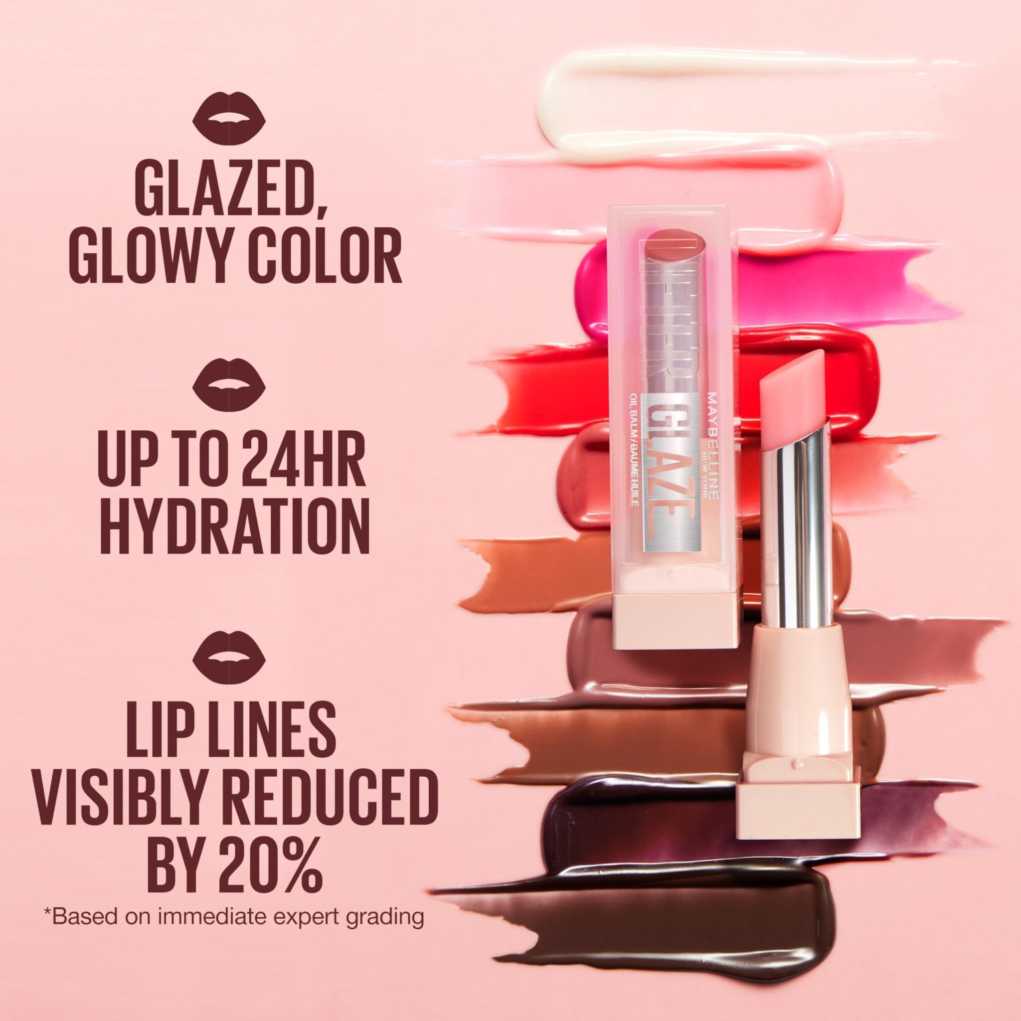 MAYBELLINE Lifter Glaze Oil Balm with Hyaluronic Acid and Hydrating Oil Blend, Lip Balm with 24HRs of Smooth, Moisturizing Shine, Pink Drip (Sheer Baby Pink) - TrustMedUSA