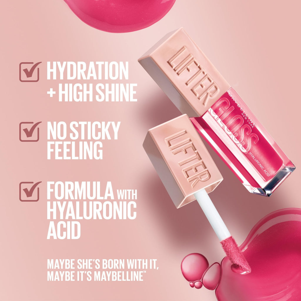 Maybelline Lifter Gloss, Hydrating Lip Gloss with Hyaluronic Acid, High Shine for Plumper Looking Lips, Opal, Pink Neutral, 0.18 Ounce - TrustMedUSA