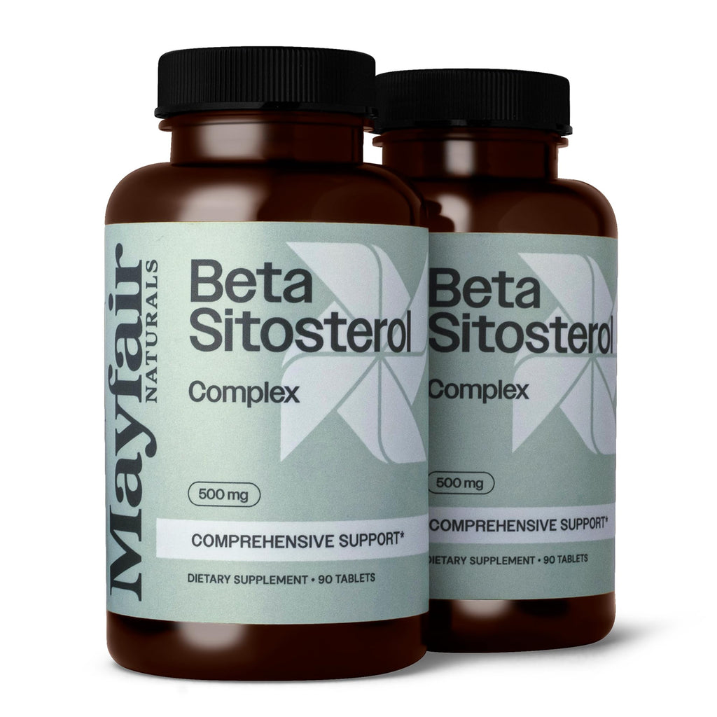 Mayfair Naturals Beta Sitosterol Complex (2 Pack), 500mg, Plant Sourced, 90 Tablets Each (180 Total), Comprehensive Support Supplement - TrustMedUSA