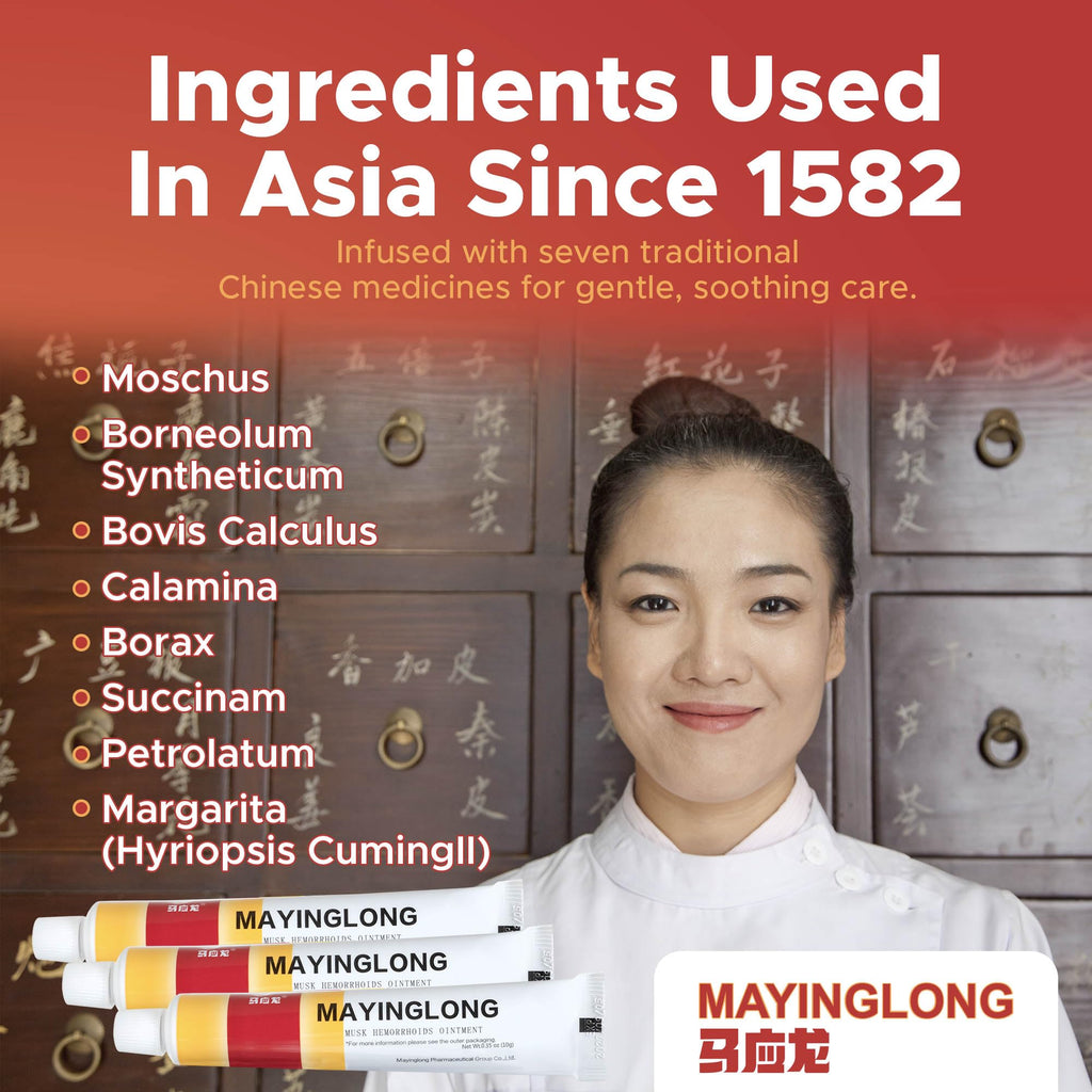 Mayinglong Musk Hemorrhoidal Ointment, Helps Relieve Itching, Burning, or Discomfort Fast (3 Pack) - TrustMedUSA