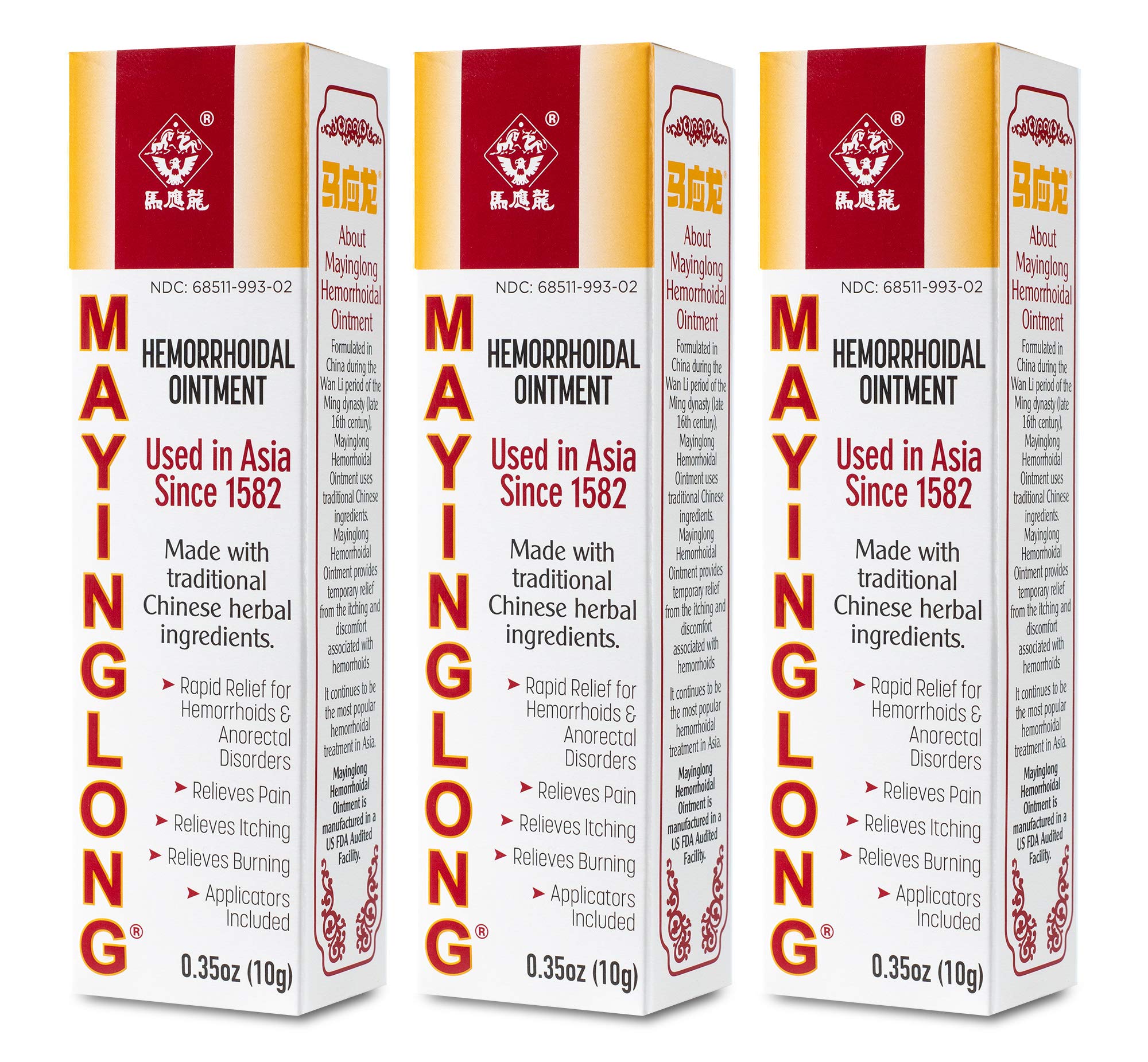 Mayinglong Musk Hemorrhoidal Ointment, Helps Relieve Itching, Burning, or Discomfort Fast (3 Pack) - TrustMedUSA