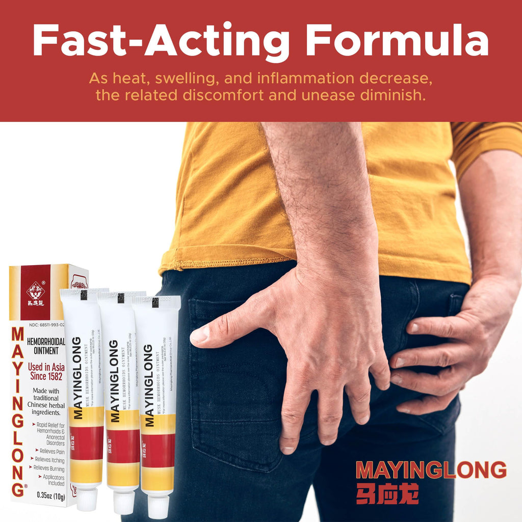 Mayinglong Musk Hemorrhoidal Ointment, Helps Relieve Itching, Burning, or Discomfort Fast (3 Pack) - TrustMedUSA