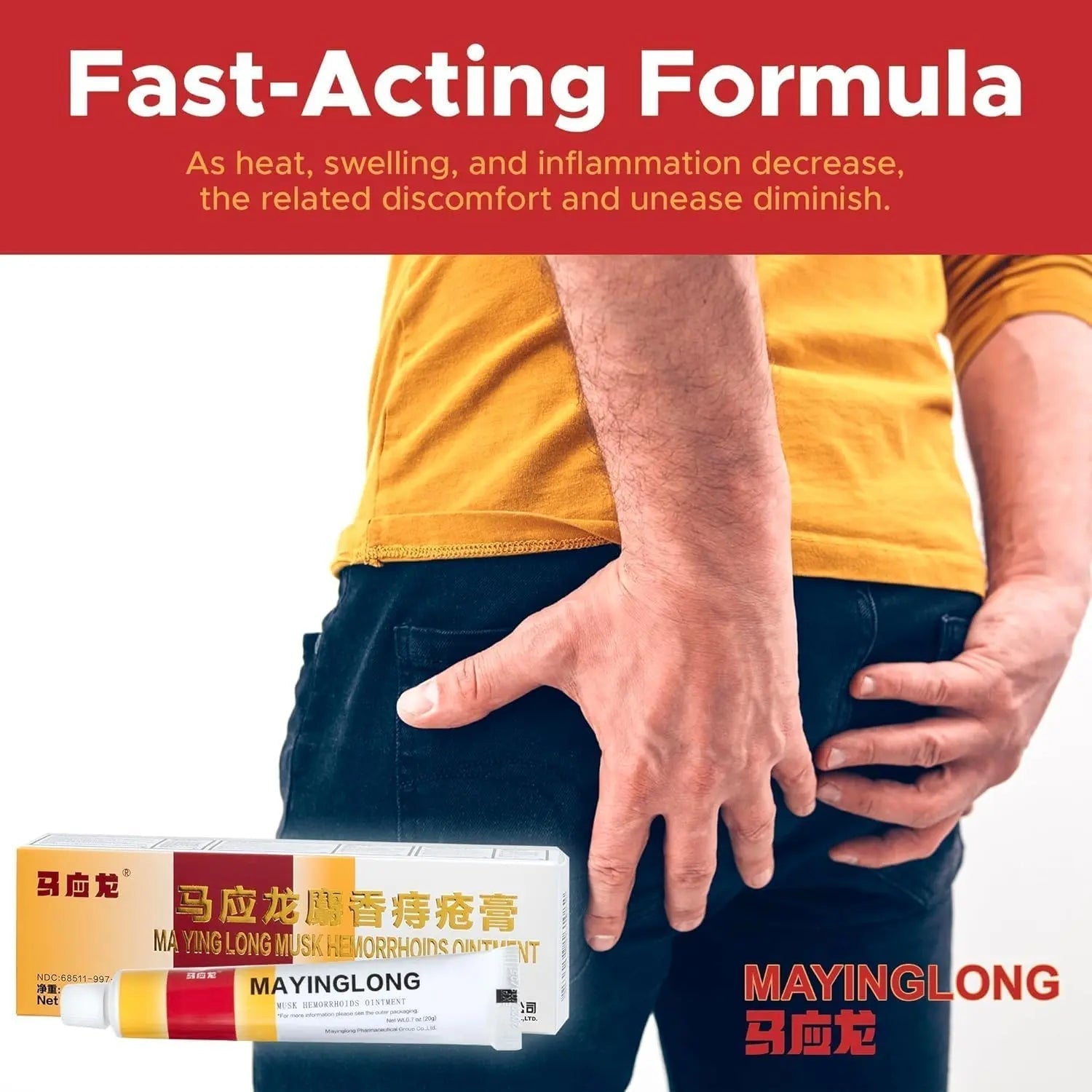 Mayinglong Musk Hemorrhoids Ointment - (20 Grams) Maximum Strength Formula for Hemorrhoidal Fast Relief, Soothes Itching, Burning & Discomfort - Fast-Acting Relief (0.71 oz Tube) - TrustMedUSA