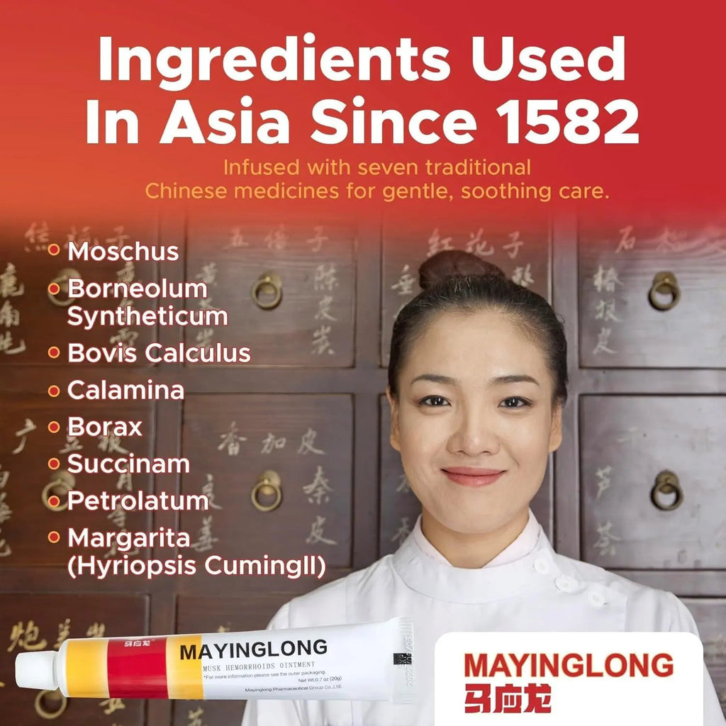 Mayinglong Musk Hemorrhoids Ointment - (20 Grams) Maximum Strength Formula for Hemorrhoidal Fast Relief, Soothes Itching, Burning & Discomfort - Fast-Acting Relief (0.71 oz Tube) - TrustMedUSA