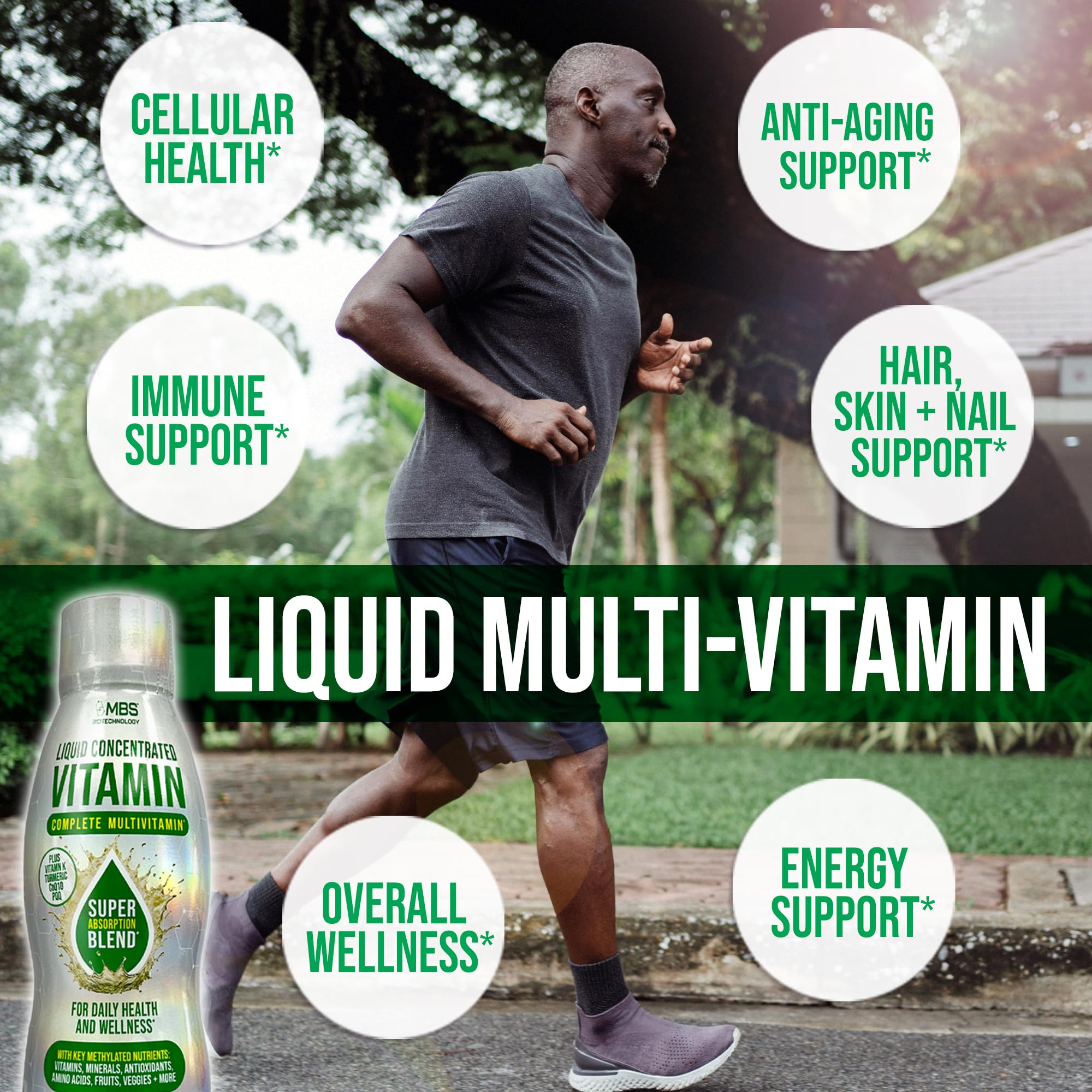 MBS Biotechnology Liquid Multivitamin for Adults – Complete High-Absorption Daily Vitamin with Superfoods, CoQ10, B-Complex, Turmeric & PQQ – Immune & Energy Support – Berry Flavor, 17 oz - TrustMedUSA