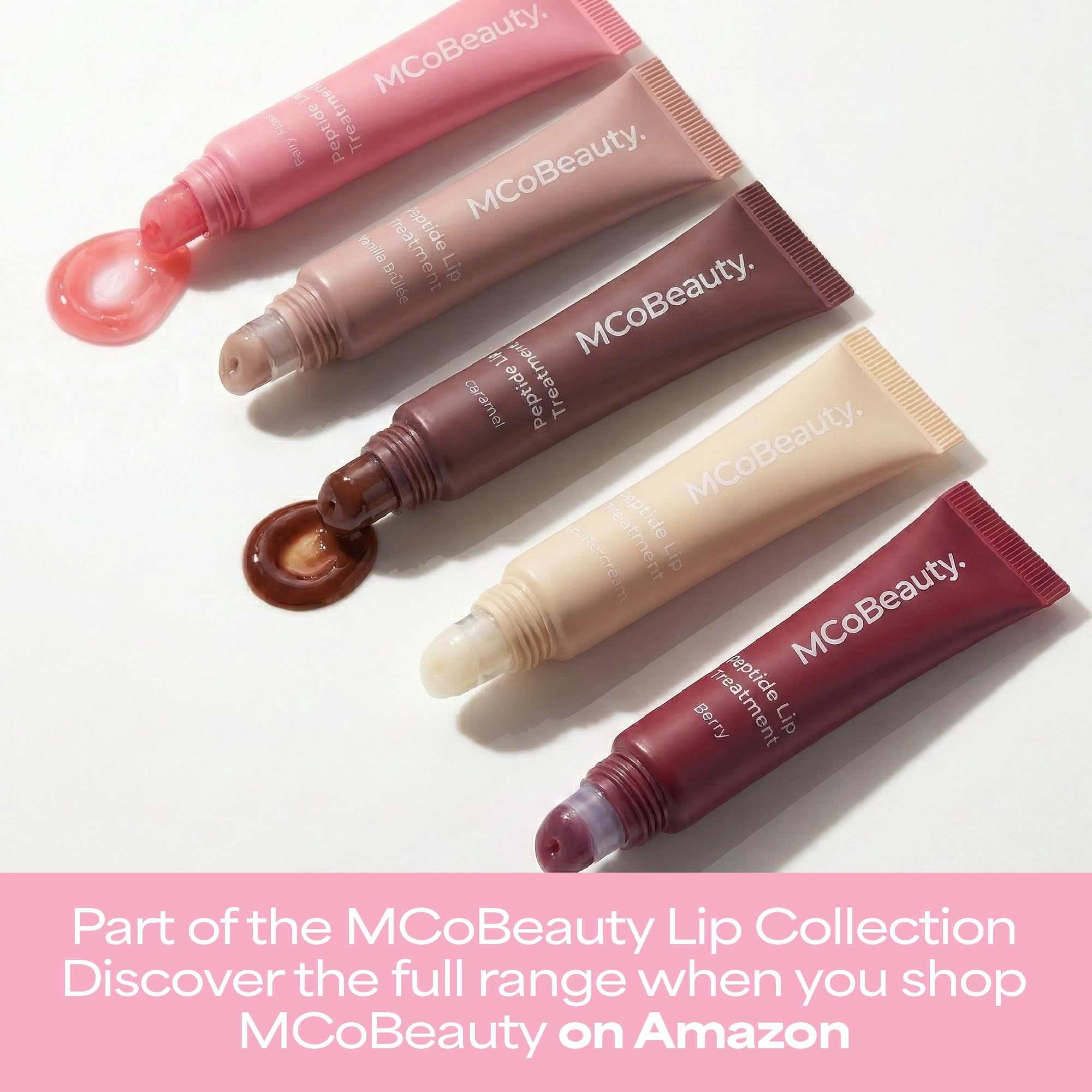 MCoBeauty Peptide Lip Treatment Caramel - Nude Brown Tinted Lip Balm Plumper Gloss for Women - Hydrating Lip Oil with Shea Butter, Peptides for Soft Plump Lips - Vegan Cruelty Free Lip Care - TrustMedUSA