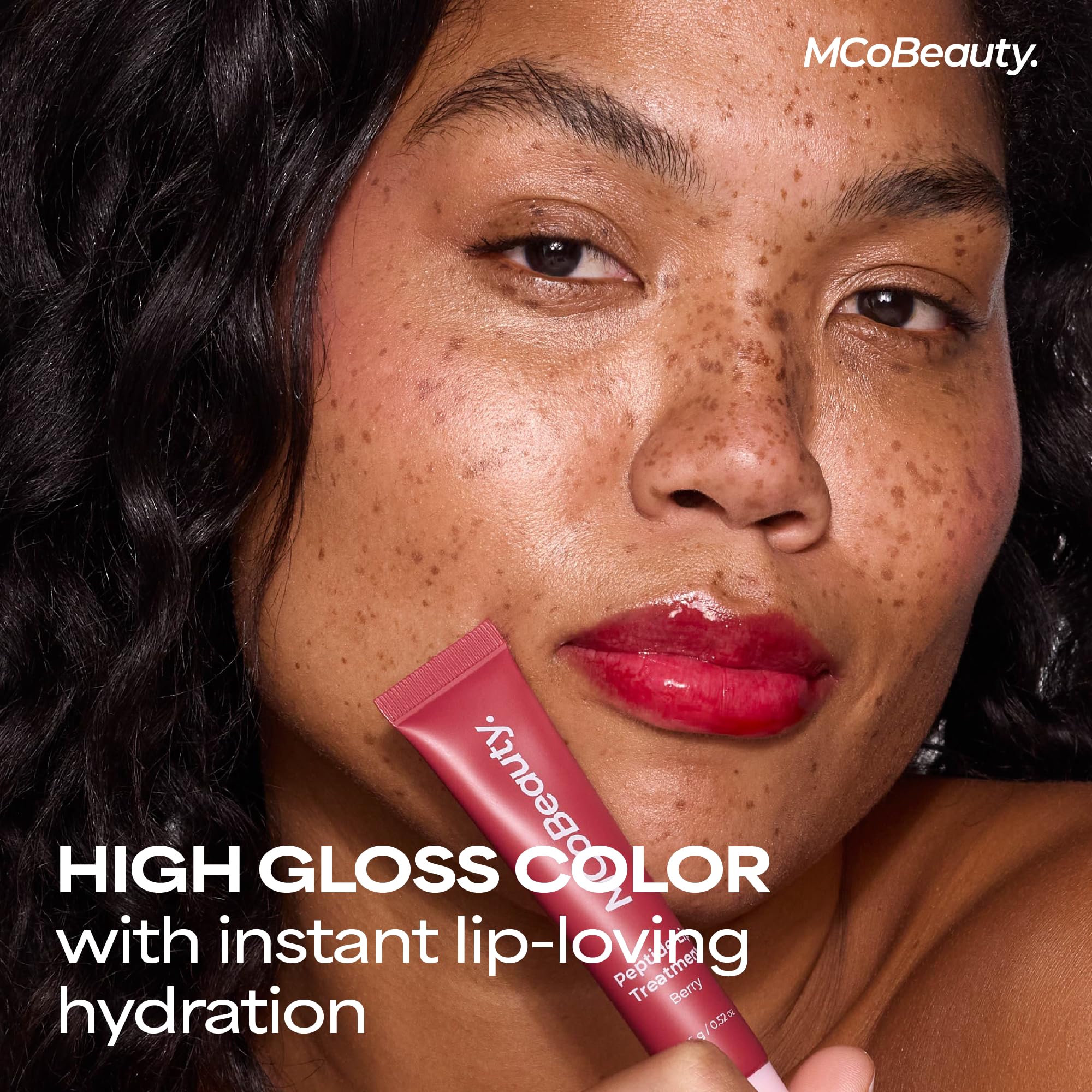 MCoBeauty Peptide Lip Treatment Caramel - Nude Brown Tinted Lip Balm Plumper Gloss for Women - Hydrating Lip Oil with Shea Butter, Peptides for Soft Plump Lips - Vegan Cruelty Free Lip Care - TrustMedUSA
