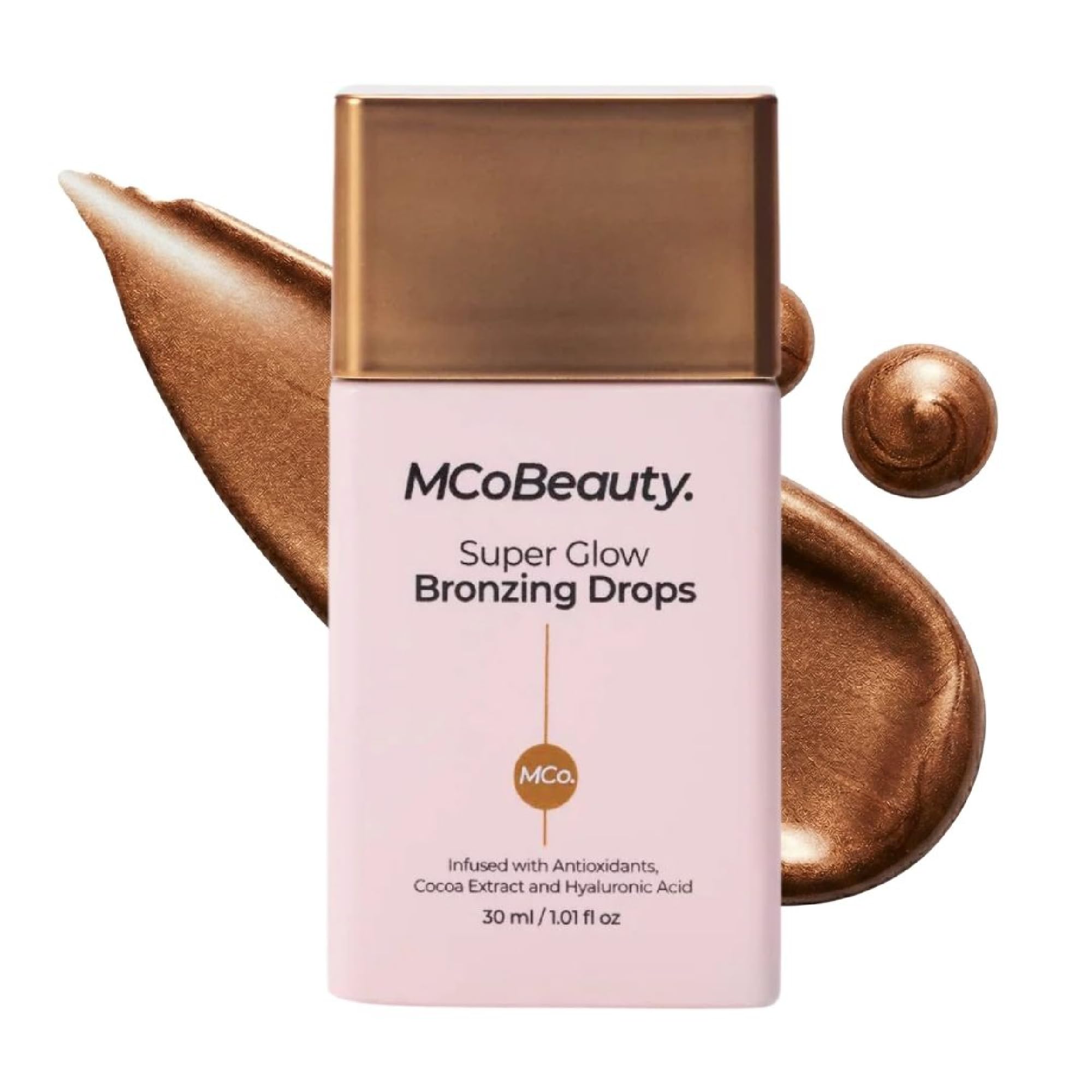 MCoBeauty - Super Glow Bronzing Drops - Effortless Face Tan with Shimmer Formula - Face Care, Bronze Drops - Contains Hyaluronic Acid, White Tea Extract, Cocoa Extract and More - TrustMedUSA