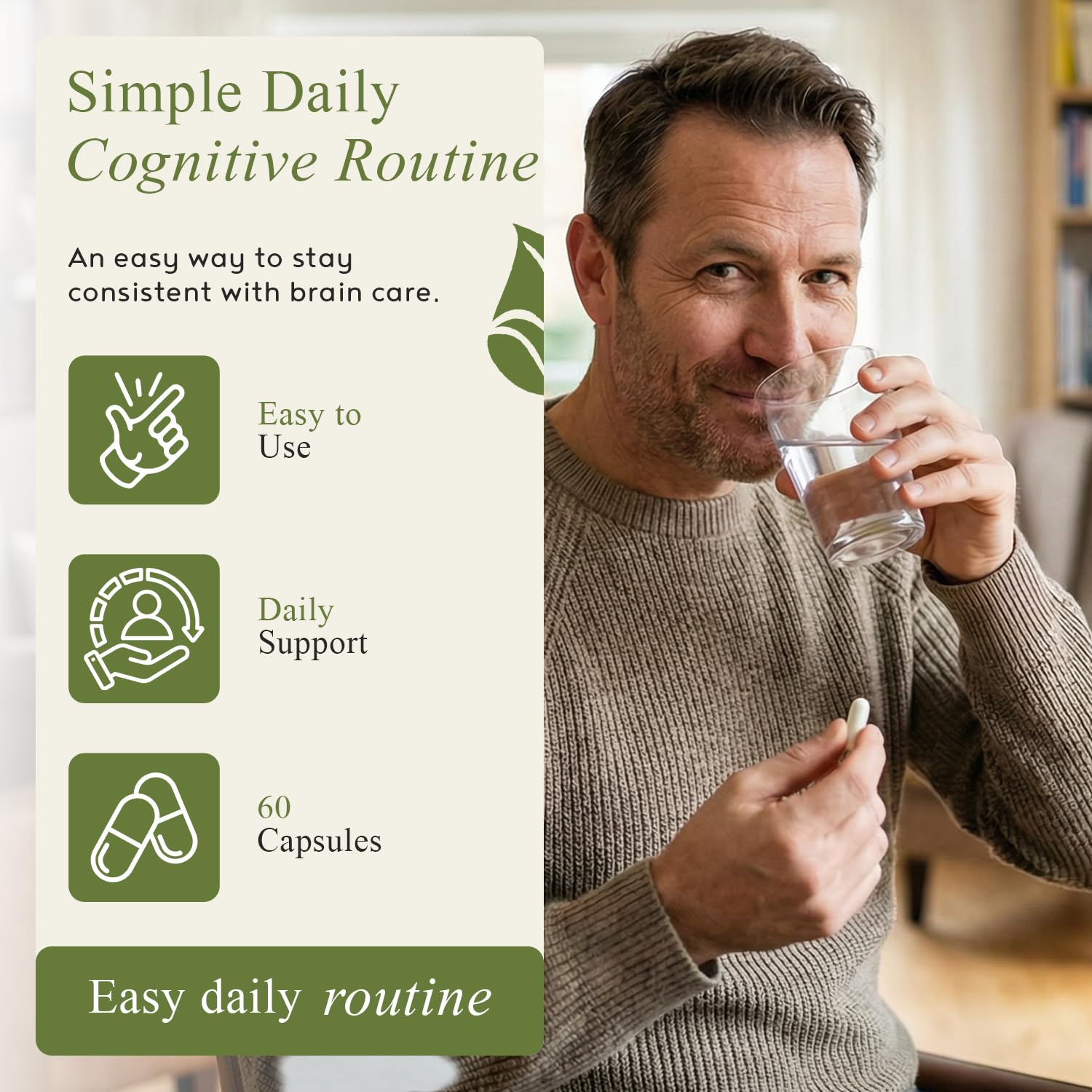 M.D. Blend Brain Support for Memory and Focus - Brain Supplement for Memory & Neural Function - Premium L-Tyrosine, Phosphatidylserine, Bacopa Monnieri Focus Supplement, 30 Capsules (Pack of 1) - TrustMedUSA
