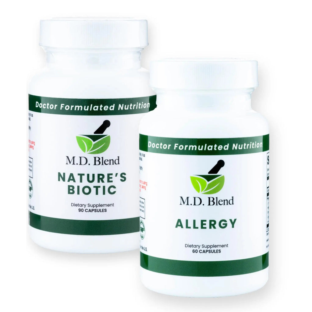 M.D. Blend Nature’s Biotic & Allergy Expert Bundle for Immune Support, Seasonal Allergy Relief, Respiratory Wellness, Quercetin and Bromelain, NAC Nettle Root Vitamins & Minerals Plant-Based Capsules - TrustMedUSA