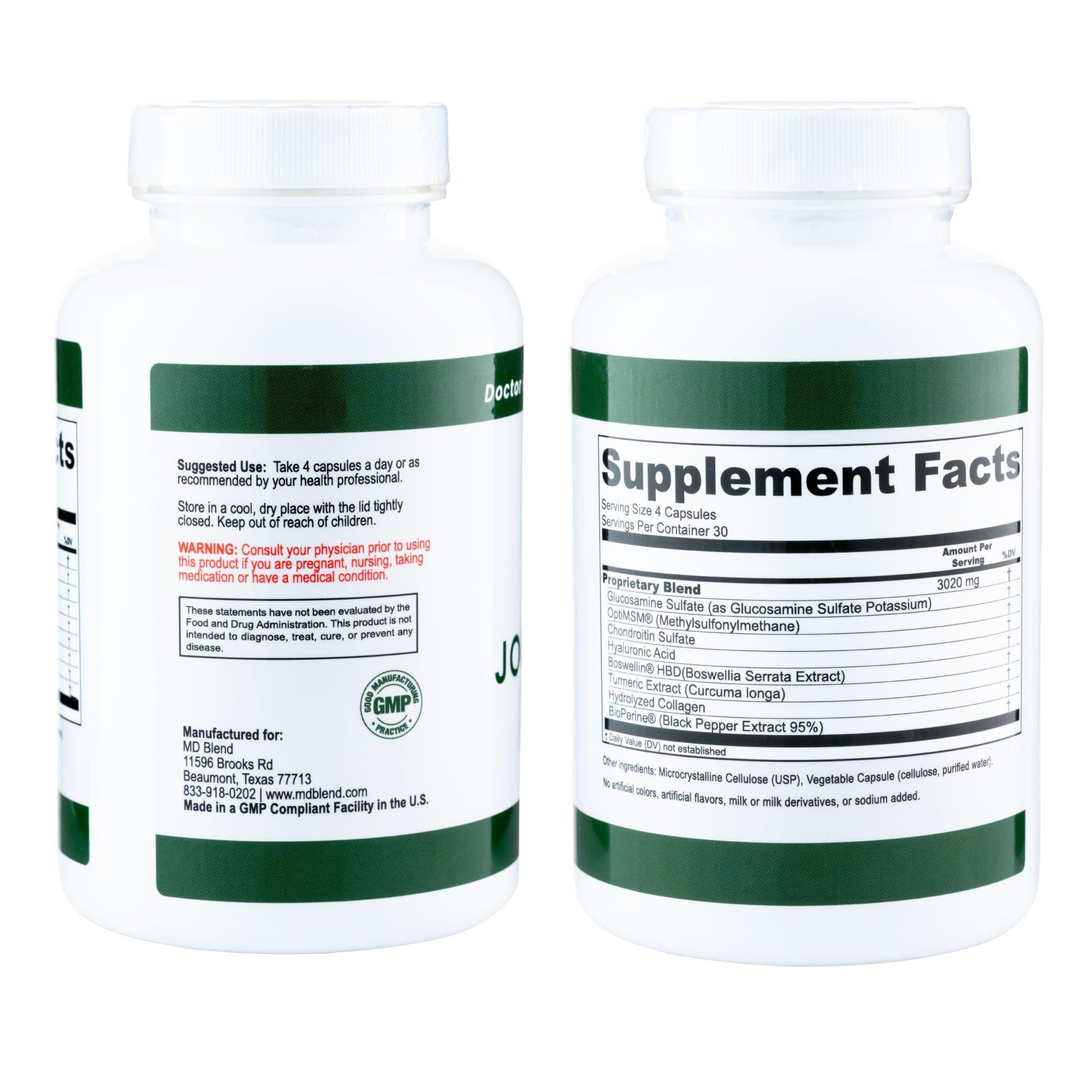 M.D. Blend Wellness Bundle with joint health supplement (120 capsules) & lightweight face hydrating hyaluronic acid serum (30 ml) featuring an airless pump, daily wellness skincare + joint support duo - TrustMedUSA