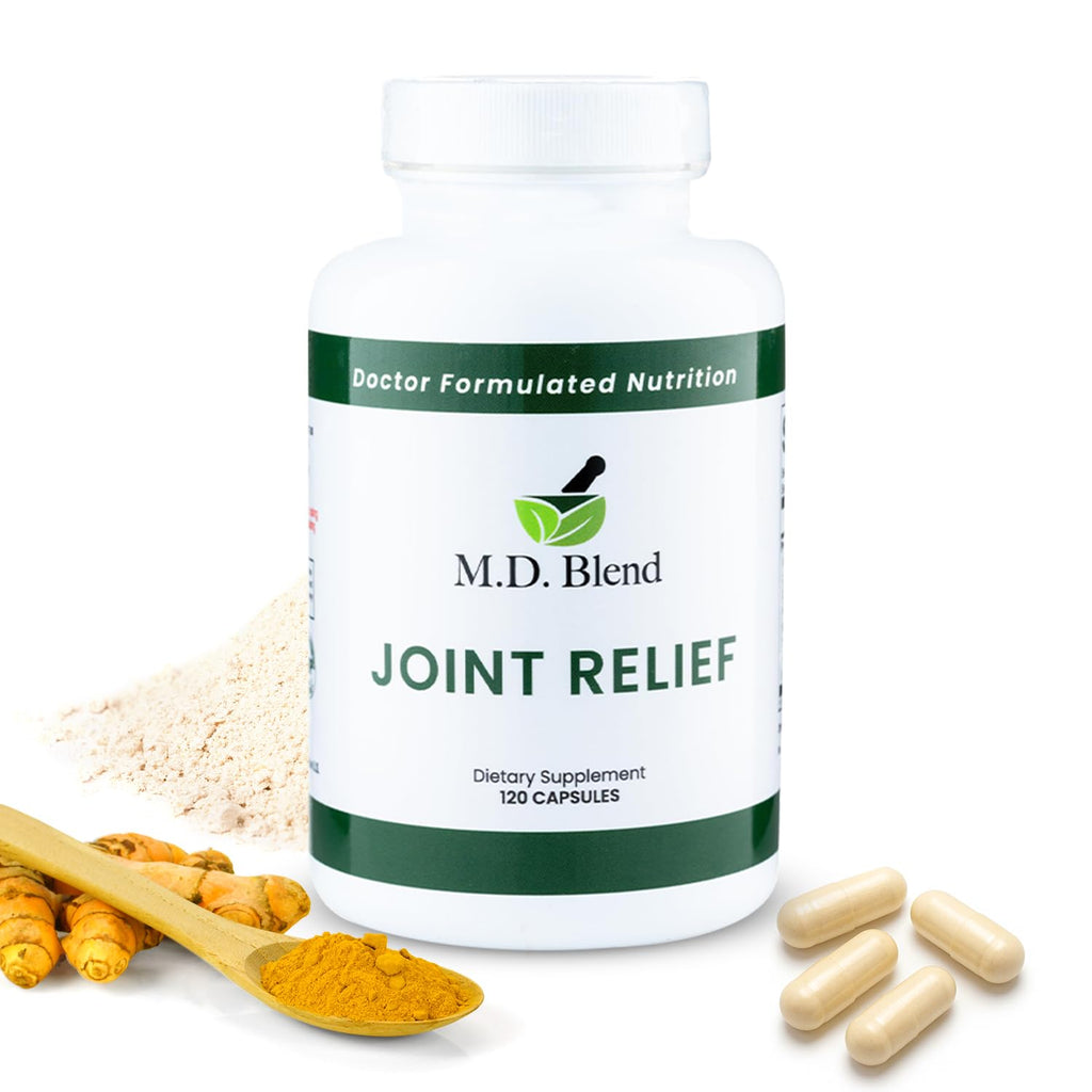 M.D. Blend Wellness Bundle with joint health supplement (120 capsules) & lightweight face hydrating hyaluronic acid serum (30 ml) featuring an airless pump, daily wellness skincare + joint support duo - TrustMedUSA