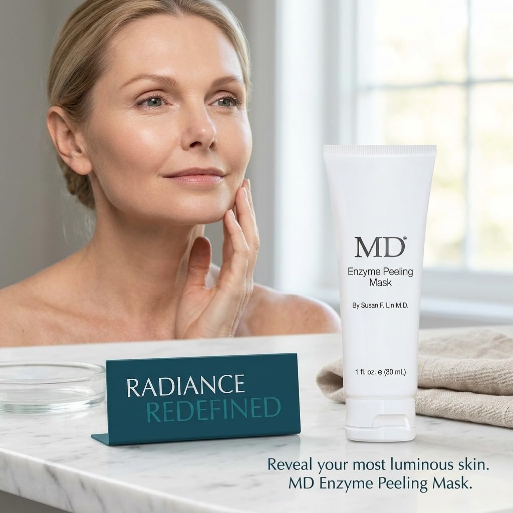 MD Enzyme Peeling Mask for Sensitive Skin - Gentle Exfoliating Gel with Papaya & Pineapple Enzymes - Professional Brightening Peel-Off Mask for Clear Pores and Smooth Texture - 30mL - Maple Wellness Supplements