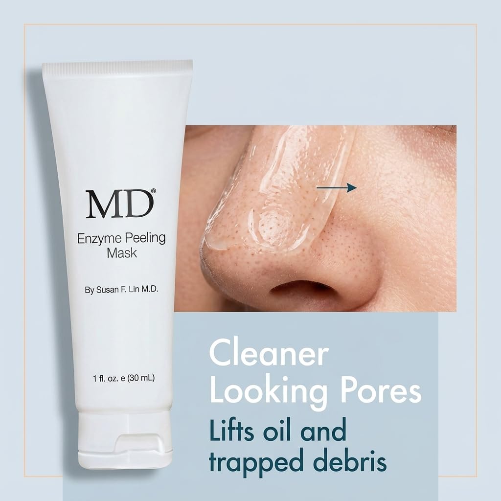 MD Enzyme Peeling Mask for Sensitive Skin - Gentle Exfoliating Gel with Papaya & Pineapple Enzymes - Professional Brightening Peel-Off Mask for Clear Pores and Smooth Texture - 30mL - Maple Wellness Supplements