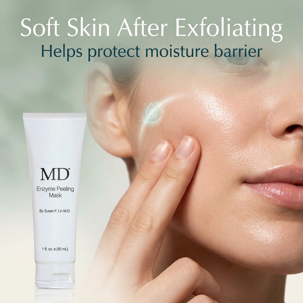 MD Enzyme Peeling Mask for Sensitive Skin - Gentle Exfoliating Gel with Papaya & Pineapple Enzymes - Professional Brightening Peel-Off Mask for Clear Pores and Smooth Texture - 30mL - Maple Wellness Supplements