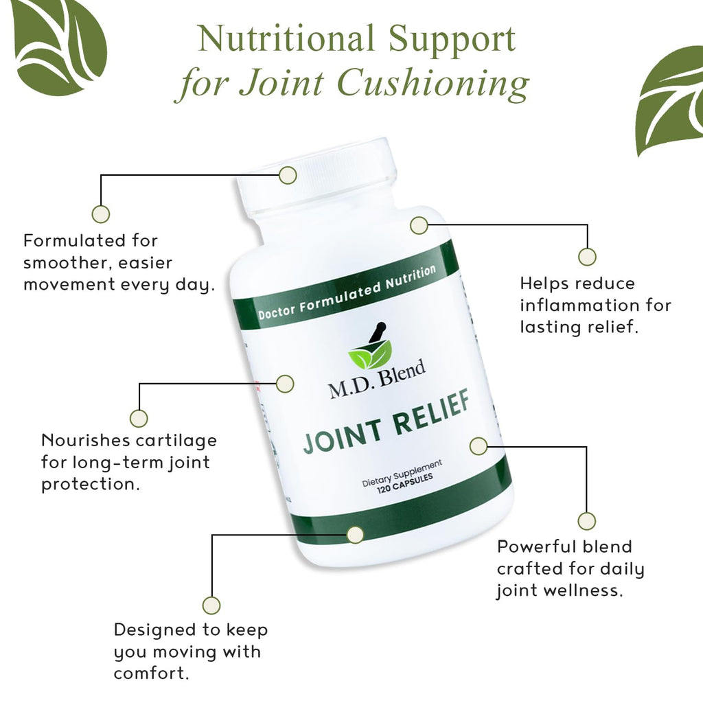M.D. Joint - Experts Formulated Supplement - Joint Supplements for Women & Men, Knees, HIPS, Ankles, Collagen, Hydrolyzed, Glucosamine Chondroitin MSM, BioPerine, Turmeric - 120 Capsules (Pack of 1) - TrustMedUSA