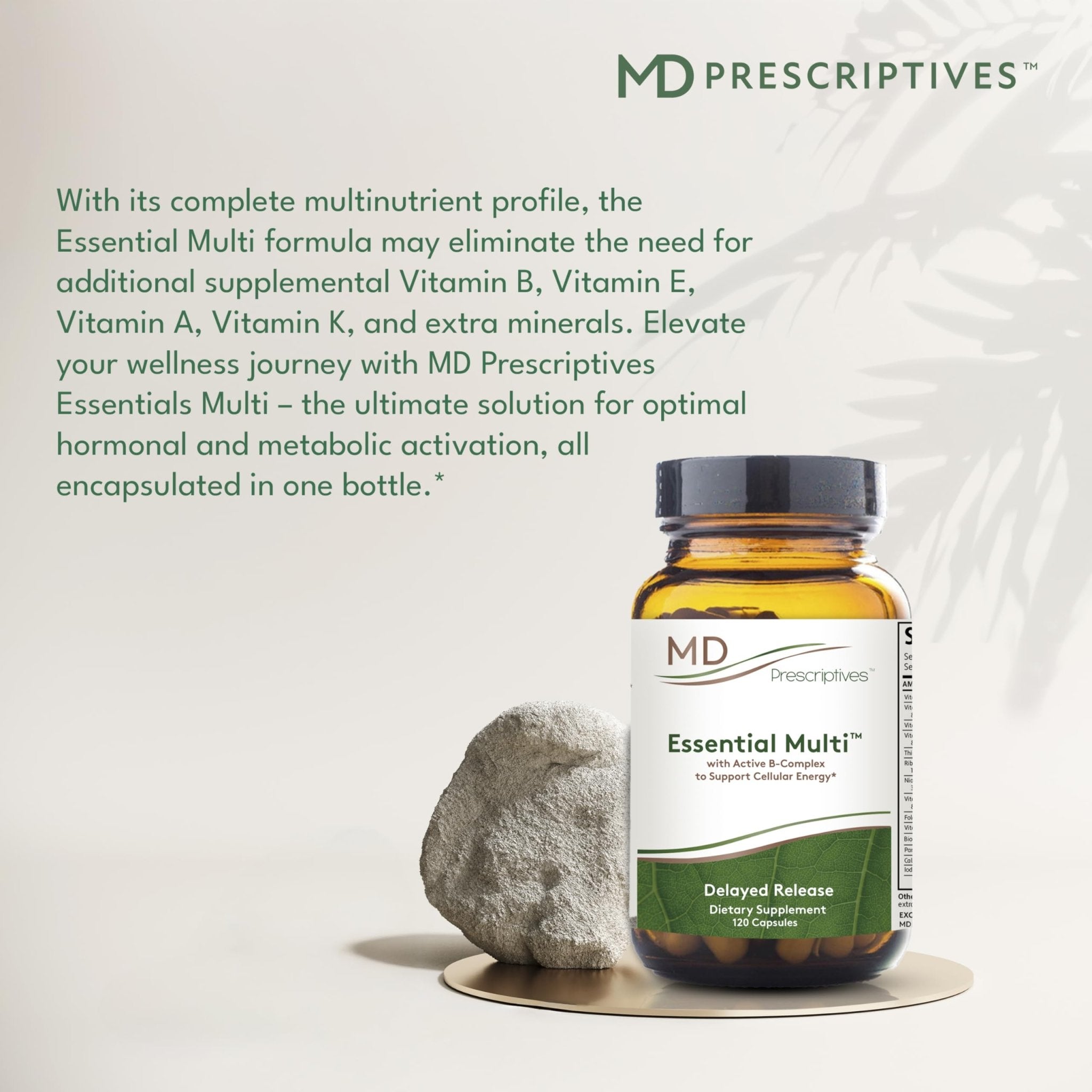 MD Prescriptives - Essential Multi (Delayed Release) - Multivitamin Mineral Complex Supplement for Enhanced Hormone Support - 120 Capsules - TrustMedUSA