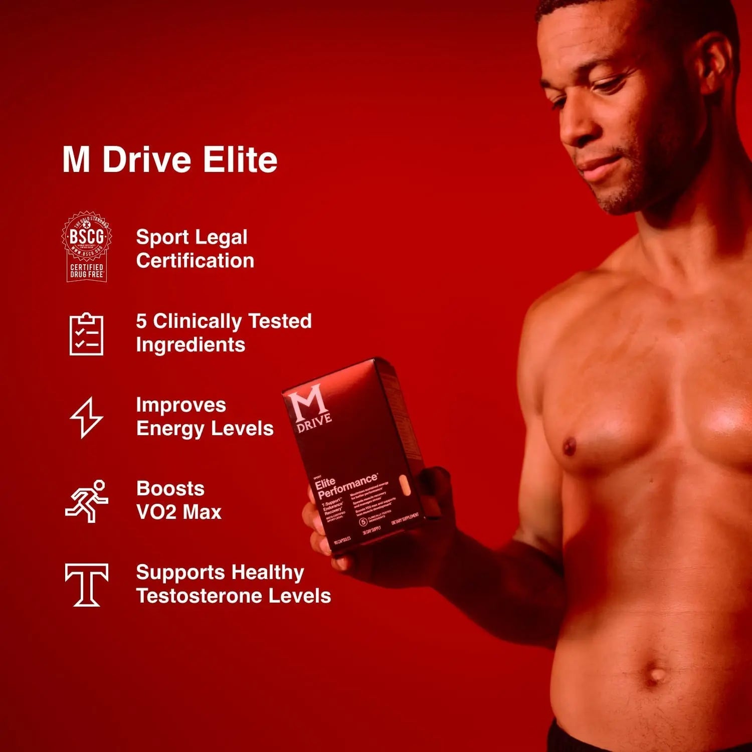 Mdrive Elite Multi - Natural Energy, Strength, Stress Relief, Lean Muscle, Immune Health Support from Zinc, Selenium, Manganese & Vitamin D, Enzymes for Digestive Support - TrustMedUSA
