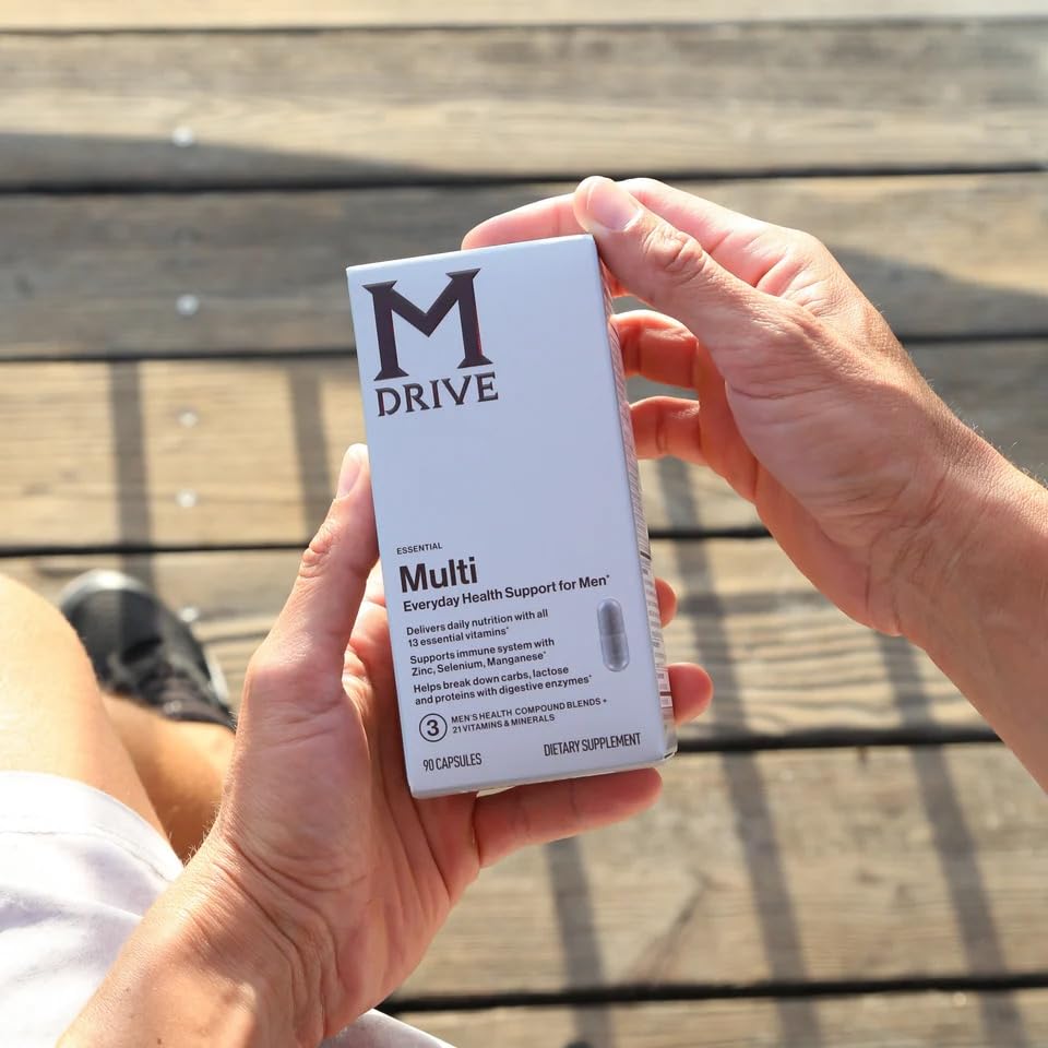 Mdrive Multivitamin for Men, Daily Multivitamin - Immune Health Support from Zinc, Selenium, Manganese & Vitamin D, Enzymes for Digestive Support, CoQ10 for Energy and Vitamin K2, 90 Capsules - TrustMedUSA