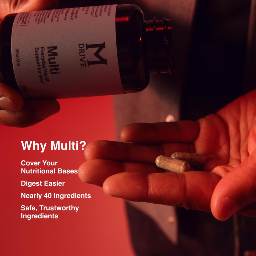 Mdrive Multivitamin for Men, Daily Multivitamin - Immune Health Support from Zinc, Selenium, Manganese & Vitamin D, Enzymes for Digestive Support, CoQ10 for Energy and Vitamin K2, 90 Capsules - TrustMedUSA