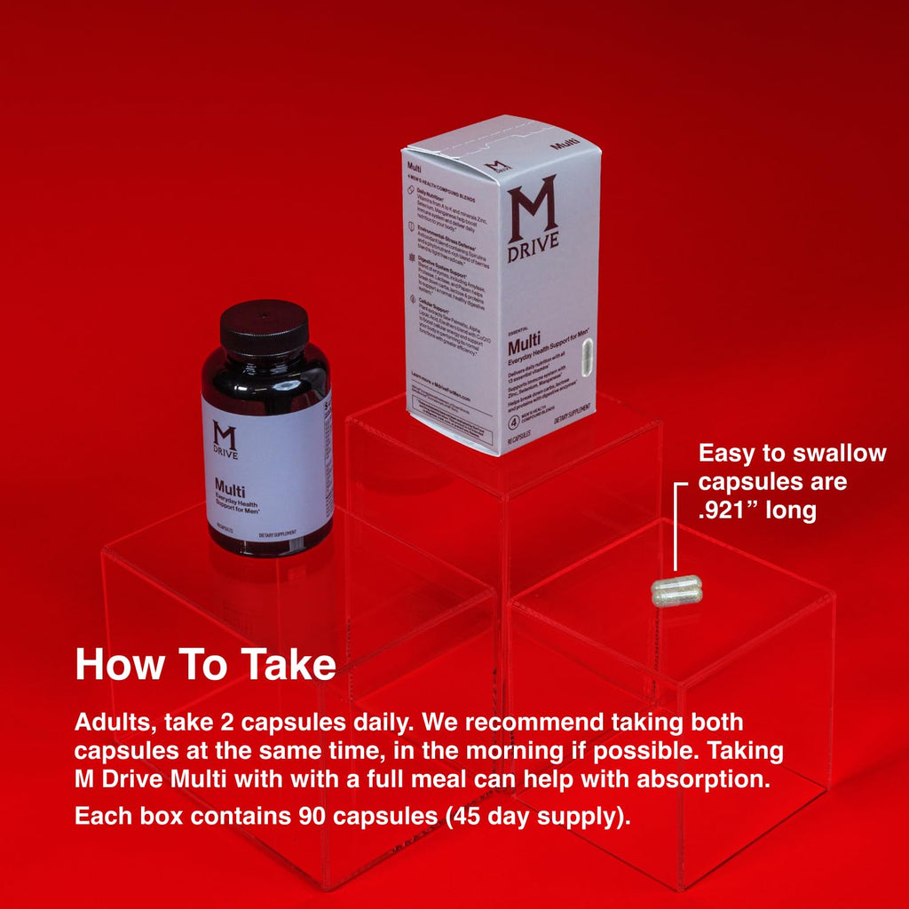 Mdrive Multivitamin for Men, Daily Multivitamin - Immune Health Support from Zinc, Selenium, Manganese & Vitamin D, Enzymes for Digestive Support, CoQ10 for Energy and Vitamin K2, 90 Capsules - TrustMedUSA