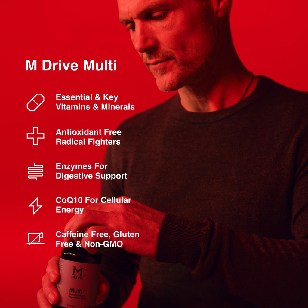 Mdrive Multivitamin for Men, Daily Multivitamin - Immune Health Support from Zinc, Selenium, Manganese & Vitamin D, Enzymes for Digestive Support, CoQ10 for Energy and Vitamin K2, 90 Capsules - TrustMedUSA
