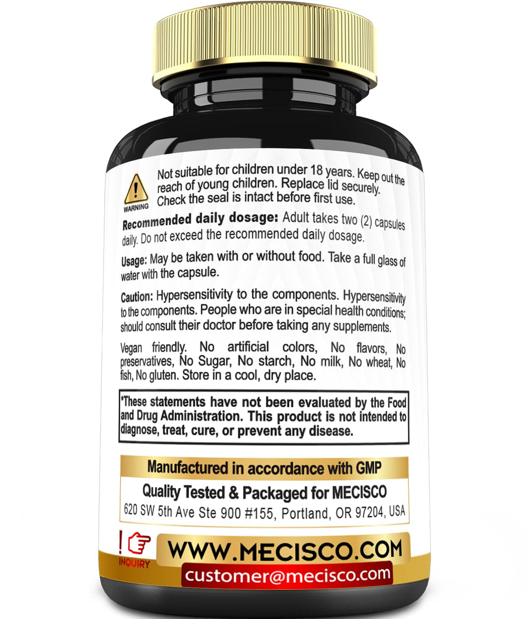 Mecisco 11 in 1 Citrus Bergamot Supplement 1000mg with Black Chokeberry, Berberine HCl & More - 90 Capsules - Supports Heart Health, Immune System, Energy Production - TrustMedUSA