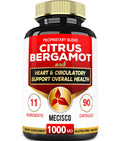 Mecisco 11 in 1 Citrus Bergamot Supplement 1000mg with Black Chokeberry, Berberine HCl & More - 90 Capsules - Supports Heart Health, Immune System, Energy Production - TrustMedUSA