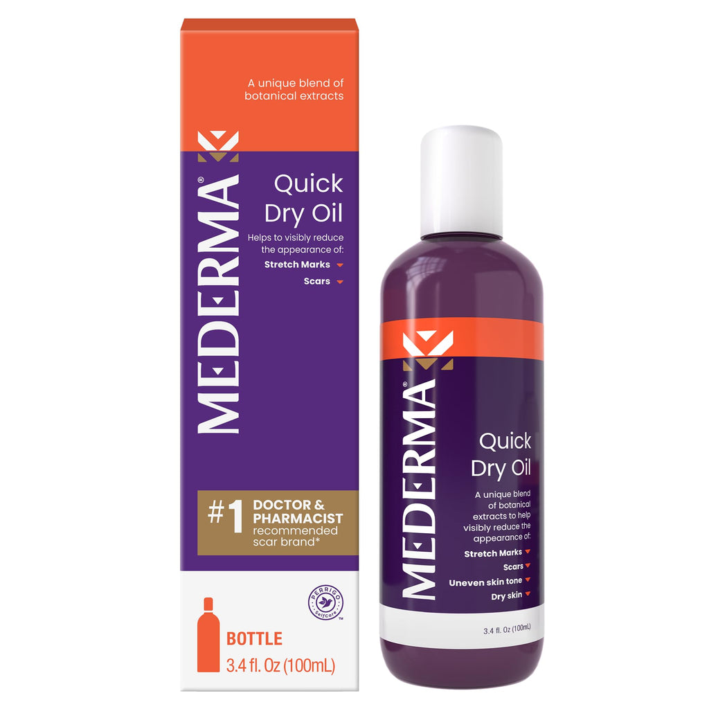 Mederma Quick Dry Oil, Scar and Stretch Mark Treatment, Helps to Improve the Appearance with Natural Botanical Extracts, Paraben Free, Fast-Absorbing, 3.4oz (100ml) - TrustMedUSA