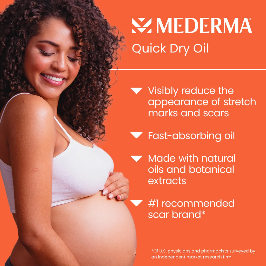Mederma Quick Dry Oil, Scar and Stretch Mark Treatment, Helps to Improve the Appearance with Natural Botanical Extracts, Paraben Free, Fast-Absorbing, 3.4oz (100ml) - TrustMedUSA