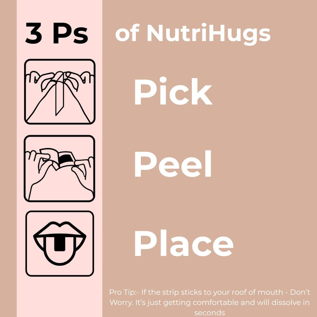 MedHugs NutriHugs Blood and Bone Support - Iron, Folate, Vitamin D3 and K2 - Fast-Dissolving Oral Thin Film Strips - Non-Constipating Iron - Vegan, Sugar-Free, Non-GMO - 30 Strips - TrustMedUSA