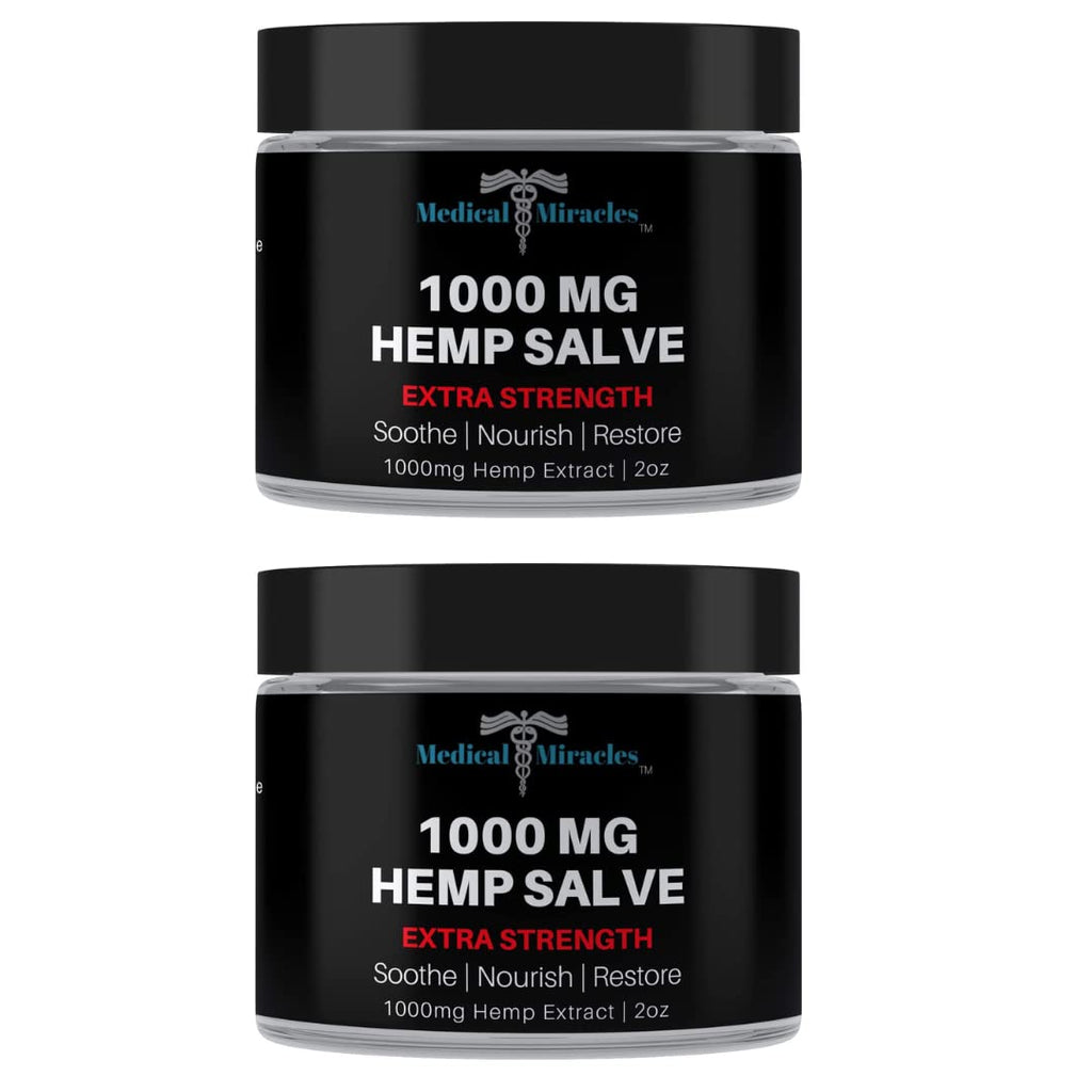 Medical Miracles| Hemp 1000 Mg Salve | Ideal for Hips, Joints, Neck, Back, Elbows, Fingers, Hands, Knees| Pack of 2 - TrustMedUSA
