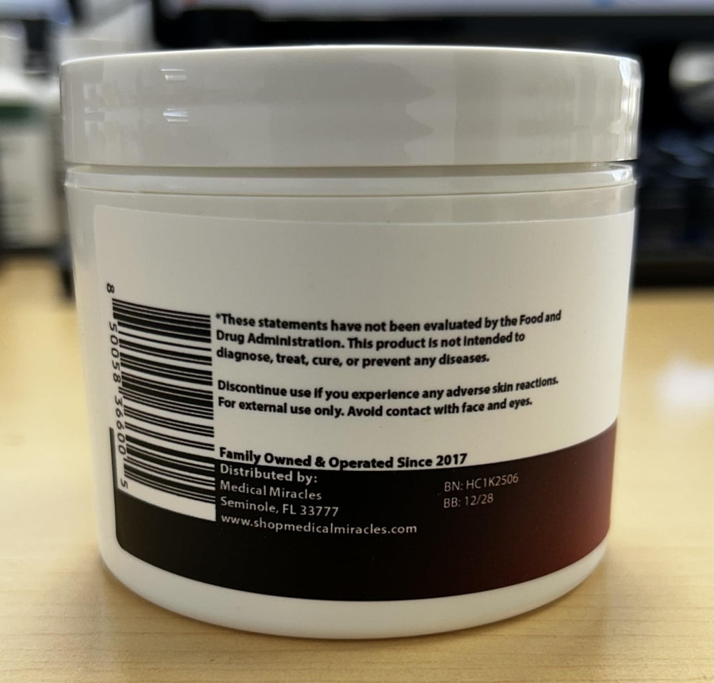 Medical Miracles Hemp Cream - Ideal for Hips, Joints, Neck, Back, Elbows, Fingers, Hands, and Knees (1000mg) Now NEW 4OZ Size - TrustMedUSA