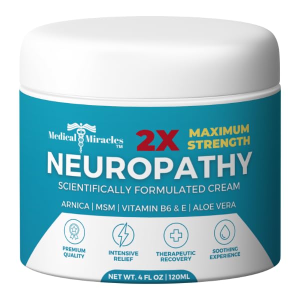 Medical Miracles Neuropathy Cream 2X Strength | Nerve Therapy Max Potency Relief for Feet, Hands, Legs, Toes - Arnica, Vitamin B6, Aloe Vera, MSM - Crafted for Exceptional Relief 4oz - TrustMedUSA