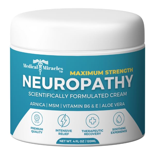 Medical Miracles Neuropathy Cream | Nerve Therapy Max-Potency Relief Cream for Feet, Hands, Legs, and Toes - Enriched with Arnica, Vitamin B6, Aloe Vera, MSM - Crafted for Exceptional Relief 4oz - TrustMedUSA